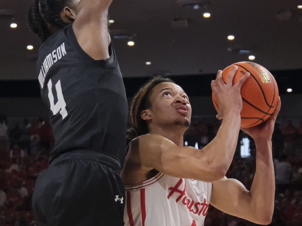University of Houston true freshman point guard Kingston Flemings is already in attack mode. (Photo by F. Carter Smith) 