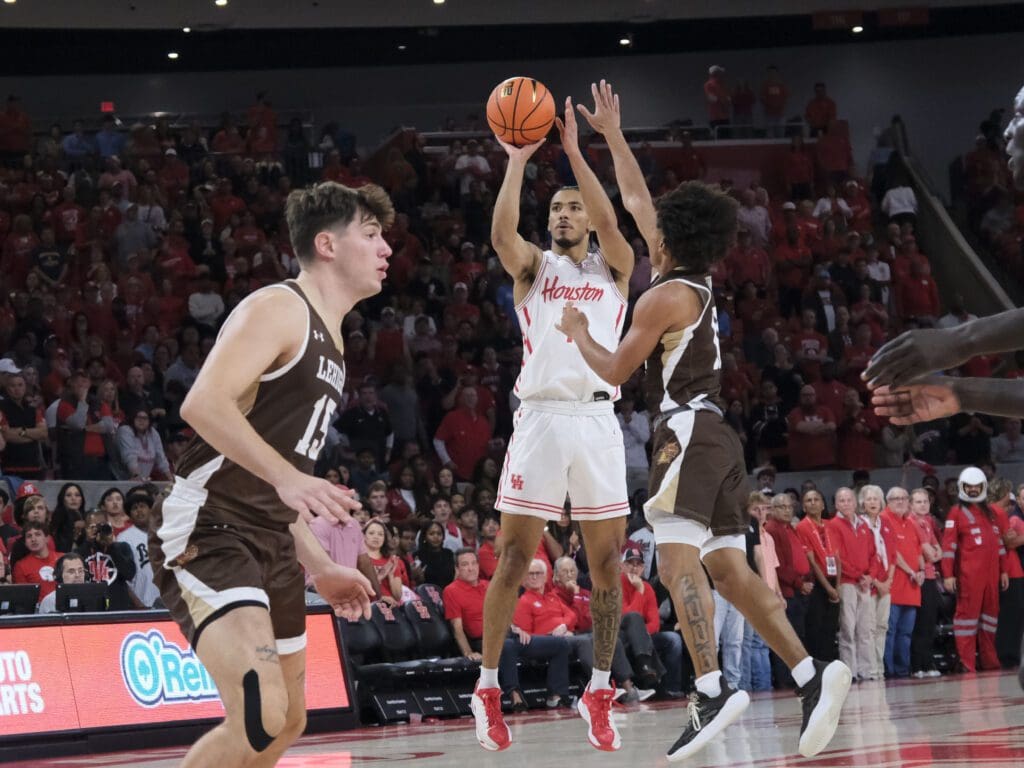 University of Houston point guard Milos Uzan will need to shoot plenty for this particular Cougars team. (Photo by F. Carter Smith)