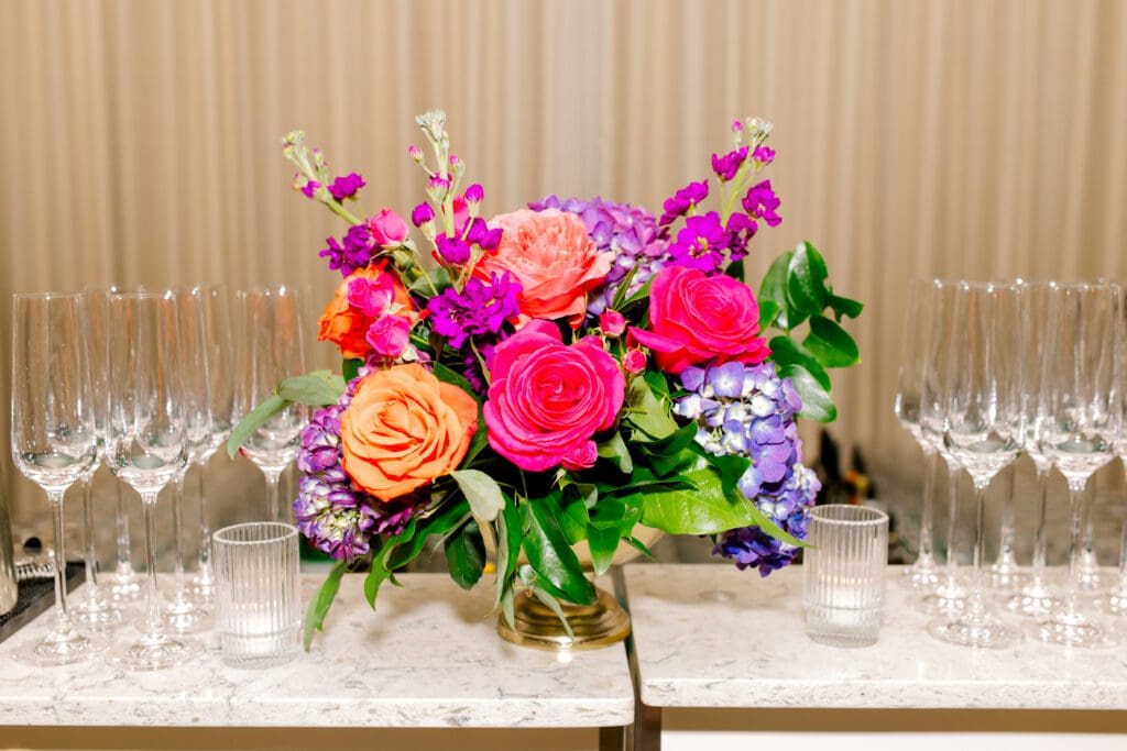 Florals in the color palette of Margot McKinney's jewels (Photo by Canon Sawyer, Canon Elizabeth Photography)