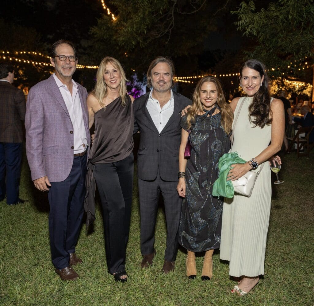 Jeremy and Caroline Finkelstein, Barry and Elizabeth Young, Kristen Berger at the Menil Collection's Party in the Park (Photo by Jenny Antill Clifton)