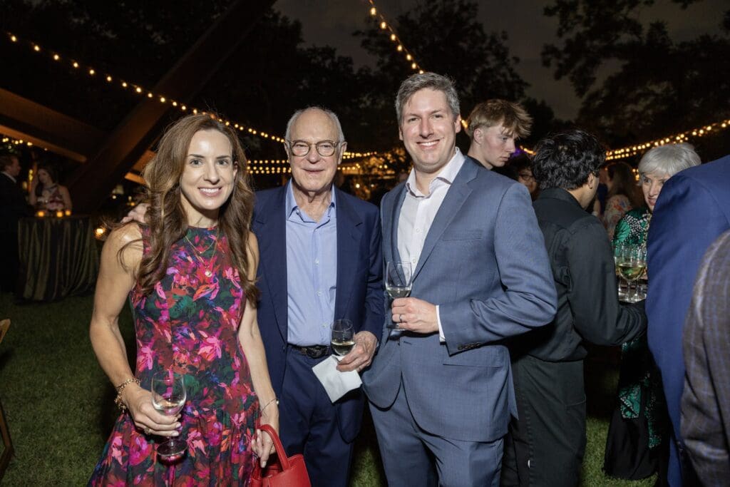 Katie Lynaugh, Francois de Menil, Connor Lynaugh at the Menil Collection's Party in the Park (Photo by Jenny Antill Clifton)