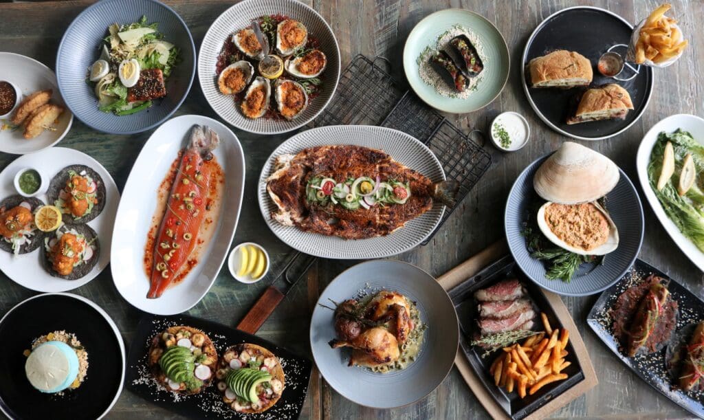 An array of dishes served at lunch at the new Zaranda downtown.  (Photo by Paula Murphy)