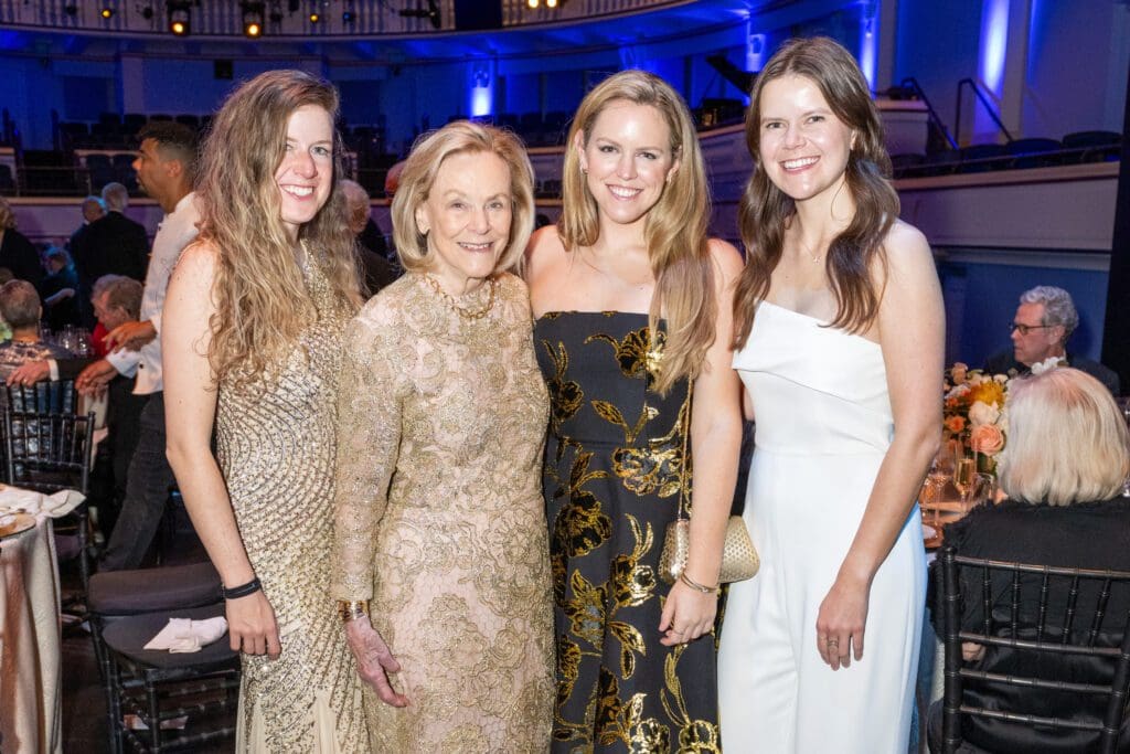 Lizby Dingus, honoree Anne Duncan, Sarah Duncan and Mariah Dingus at Rice University's Shepherd School of Music 50th anniversary gala (Photo by Jacob Power)