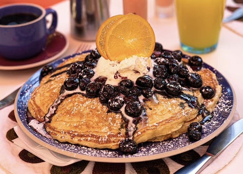 Oversized Blueberry Pancakes at Norma's. (Photo by Parker Palm Springs)