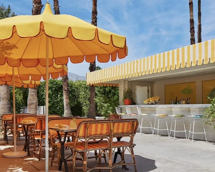 Lemonade Stand at Parker Palm Springs is a delightful poolside spot for a midday refreshment.  (Photo by Parker Palm Springs)