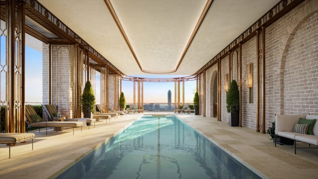 The  Birdsall Residences, Auberge Collection amenities include a 13th floor pool for residents only (Rendering courtesy of Transwestern)