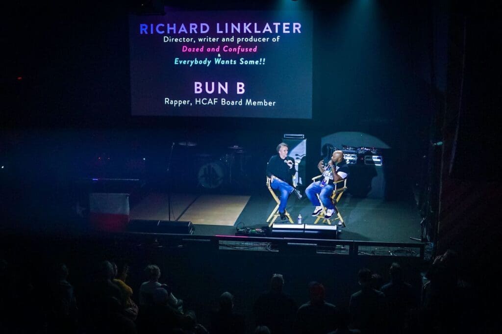 Auteur filmmaker Richard Linklater and Bun B take the stage at HCAF.