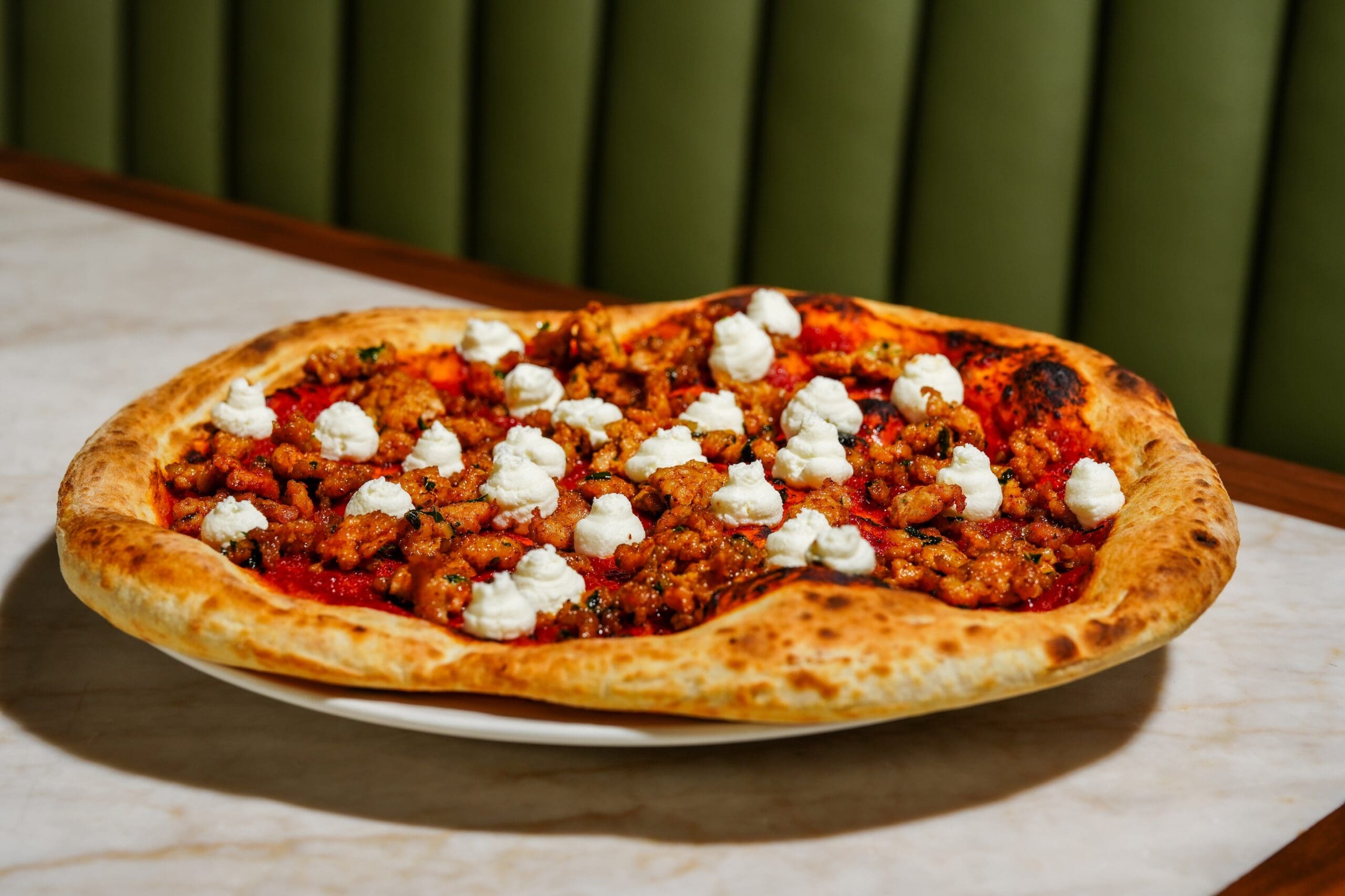 Sausage A La Vodka Pizza at Murray’s Pizza and WIne