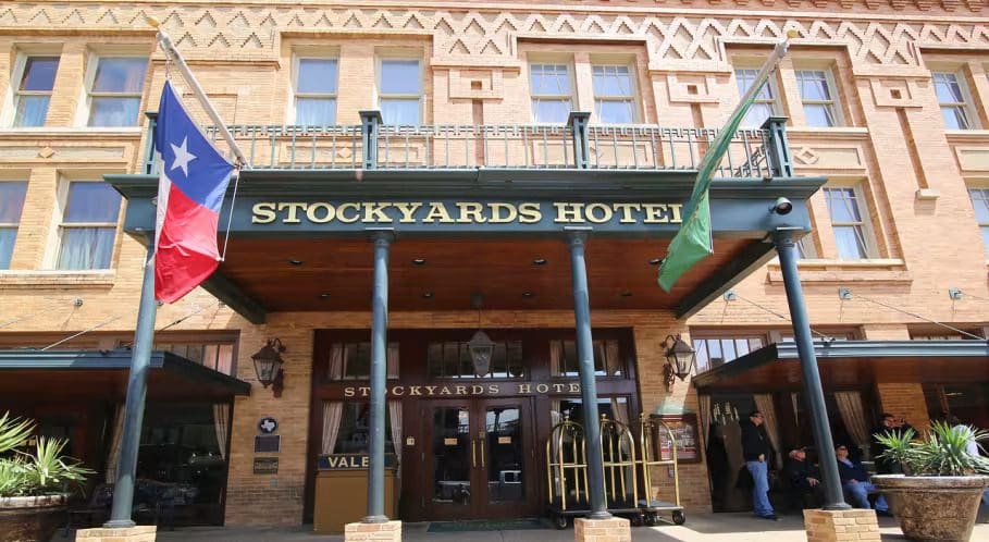 Stockyards Hotel, a historic lodging built in the early 1900s, maintains a blend of Old-West and Victorian-era charm. (Courtesy)