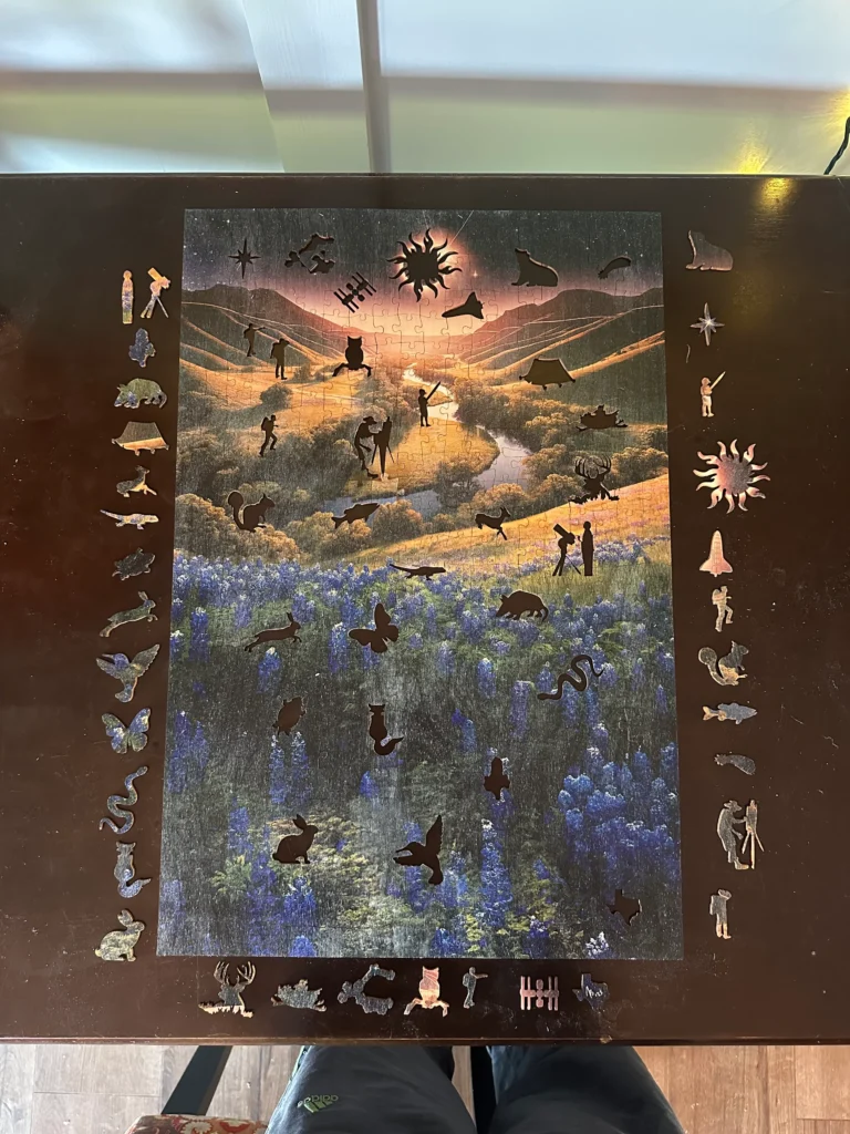 Story pieces are cut in these unique wooden puzzles - each depicts a particular animal found in the region.
