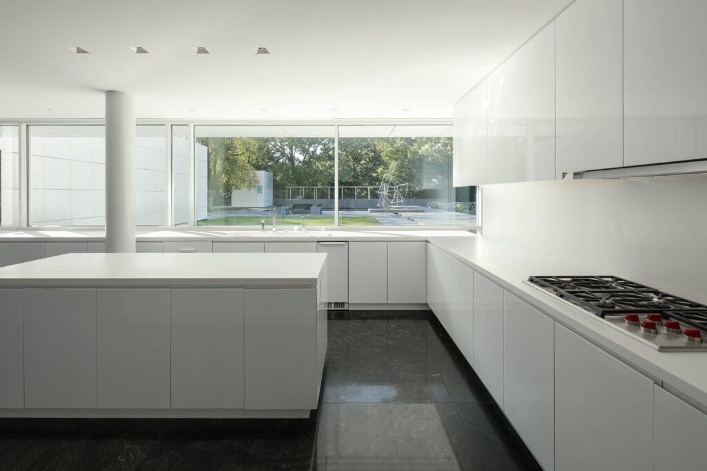 According to the listing's description, "It is light that emerges as the home's most profound guide. As the day unfolds, sunlight moves through the space like a steady docent — casting shadows, illuminating details, and transforming familiar rooms into living, changing forms." (Photo by JA2 / Compass)