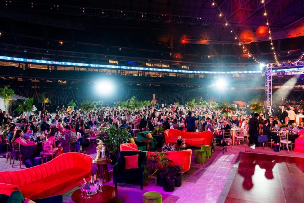 The playing field at Daikin Park becomes party central for the 'Diamond Dreams' gala (Photo courtesy of Houston Astros)