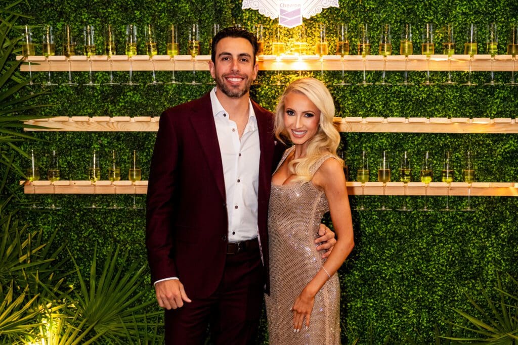 Astros Major League Field Coordinator/Outfield Coach Jason Bell & Rachel Plaskett at the 'Diamond Dreams' gala (Photo courtesy of Houston Astros)