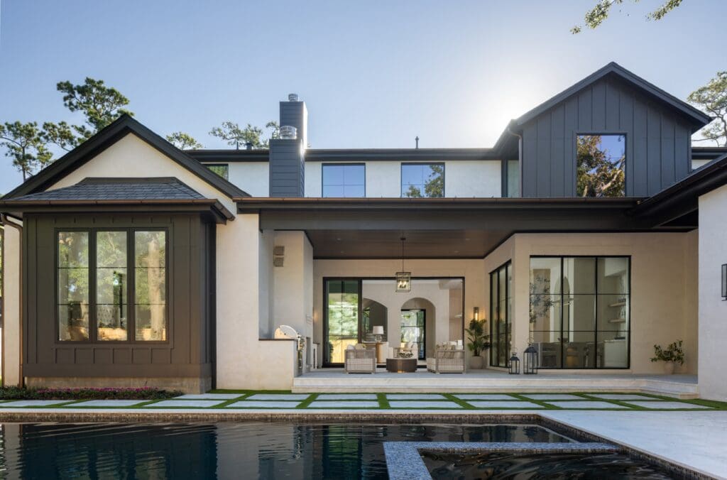 The stunning build at 11606 Blalock Lane included adding a pool and outdoor living area. (Photo by Laurie Perez)