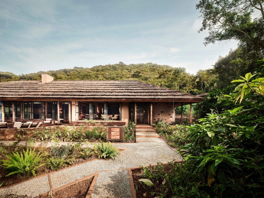 The newly reimagined Gorilla Forest Lodge, an A&K Sanctuary reopened in 2025 following a complete renovation.