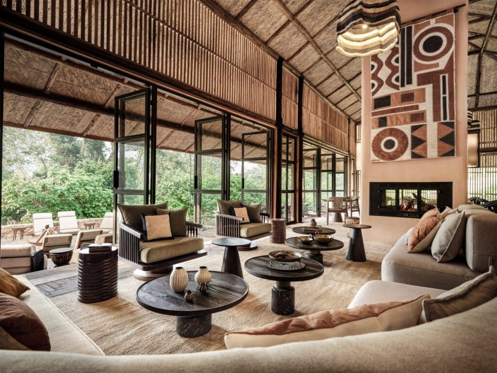 Design details throughout Gorilla Forest Lodge highlight traditional Ugandan craftsmanship and locally sourced materials