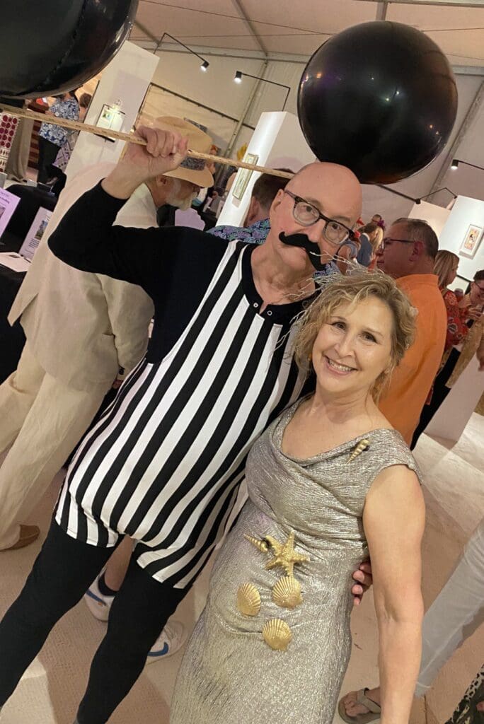 Michael Crawford, Karen Wolfe at Orange Show Barefoot Beach Ball (Photo by Daniel Ortiz)