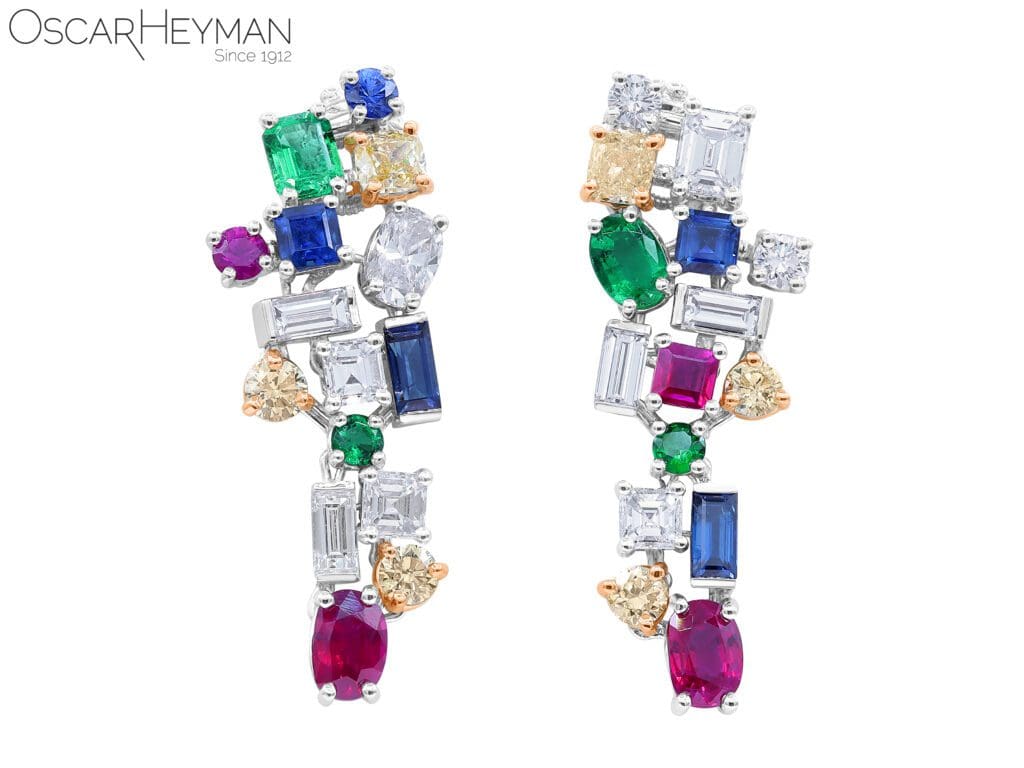Mondrian earrings, from the current collection at Tenenbaum Jewelers