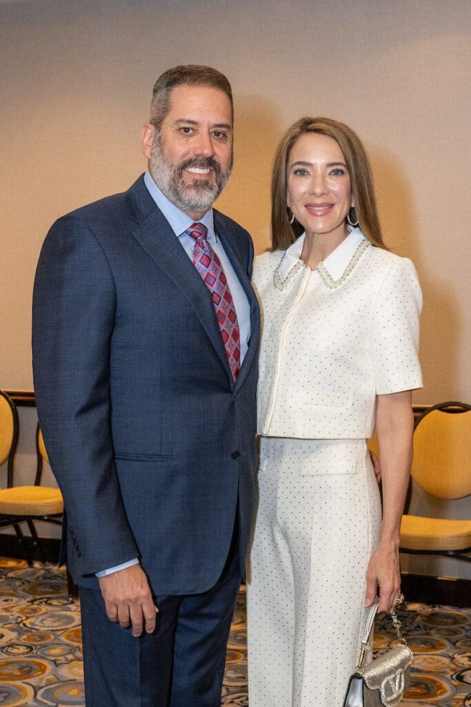 Brian Caress, Jessica Strehlow at Holocaust Museum Houston 'Guardian of the Human Spirit Luncheon' (Photo by Jacob Power)