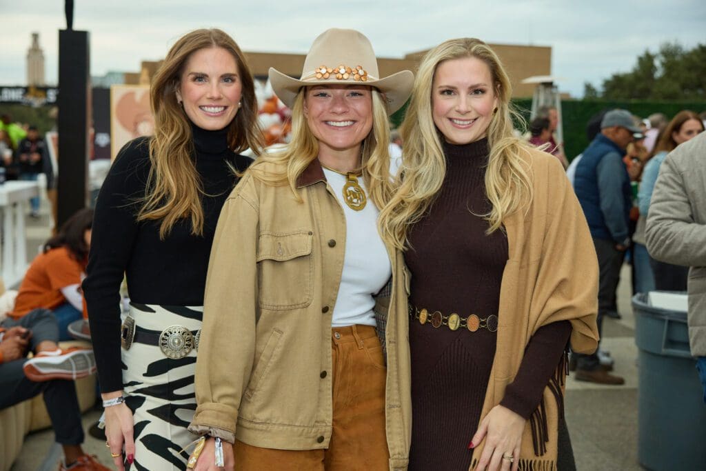 Alex Young, Audrey Sarver, Shannon Patak at Cotton Holdings' Lone Star Showdown tailgate (Photo by courtesy of Cotton Holdings)