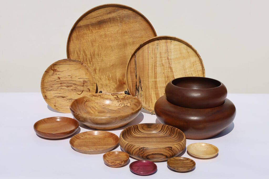 Emily's father, Kern McDaniel, creates custom wood pieces that compliment the jewelry pieces. (Courtesy)