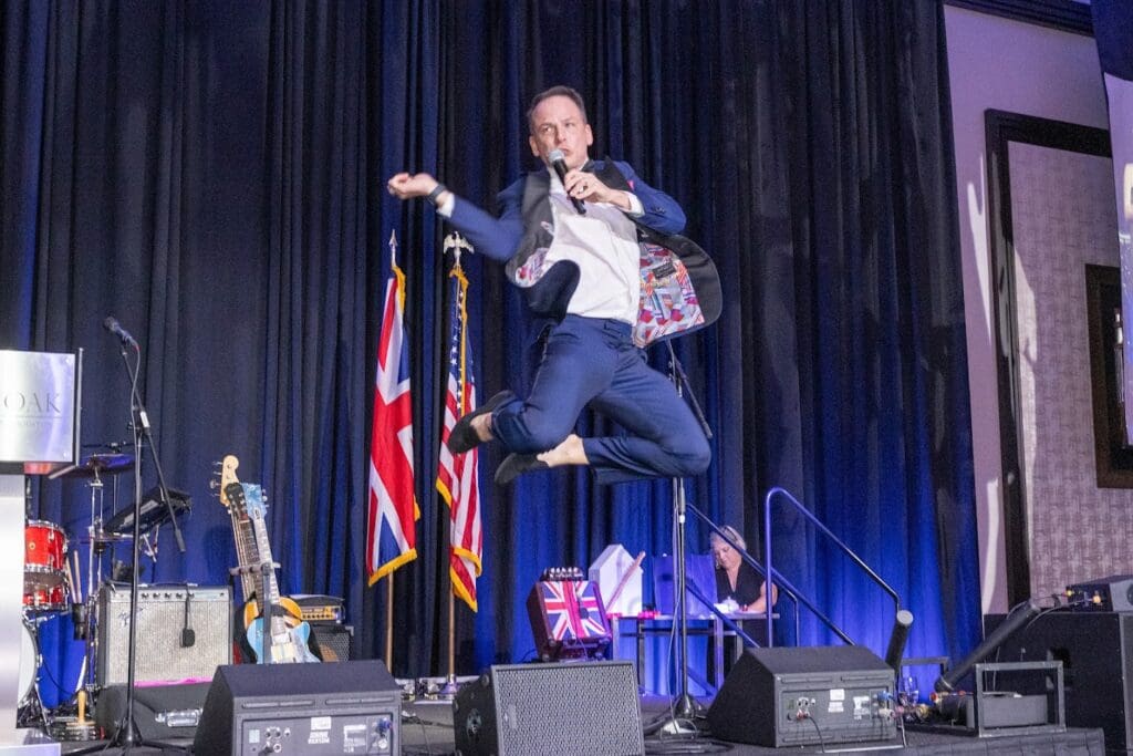 Auctioneer Johnny Bravo flies high at the British American Foundation of Texas Gala