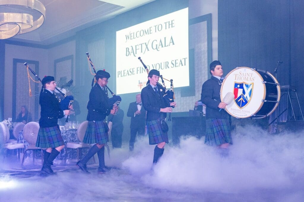 Bagpipers set the stage for the British American Foundation of Texas Gala (Photo by Jacob Power)
