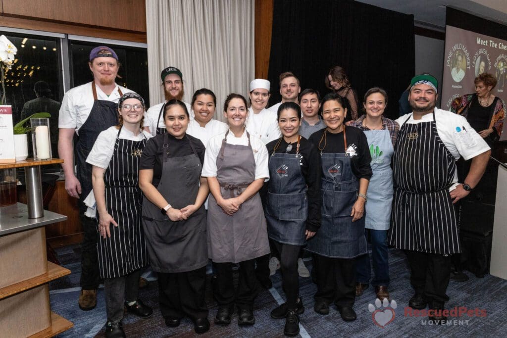 RPM hosts the annual delicious fundraiser, Chefs for Paws, to raise much-needed funds to house, feed, and transport those pets who have fallen on hard times. In 2026, RPM will celebrate saving more than 100,000 animals since its inception at Chefs for Paws’ extravaganza, Sunday, January 18, 2026, at The Post downtown. Pictured are all the talented toques participating! (Photo by Pam Ashley Photography)
