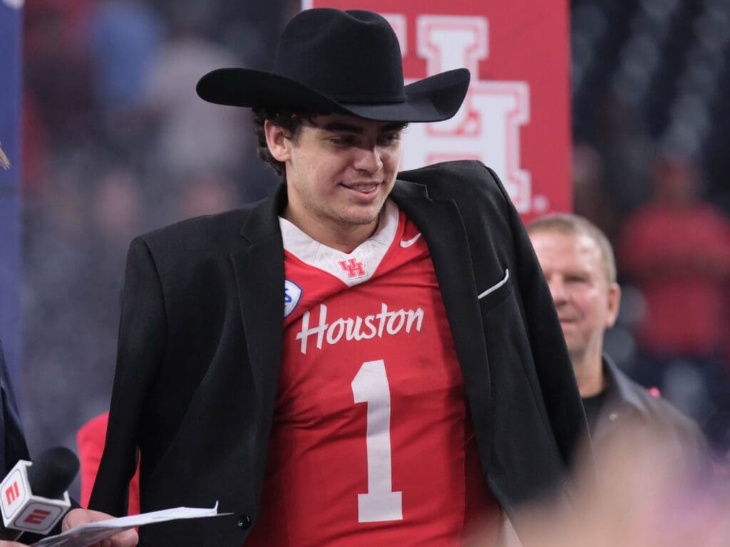 University of Houston quarterback Conner Weigman embraced the Texas Bowl's cowboy ways. (Photo by F. Carter Smith)