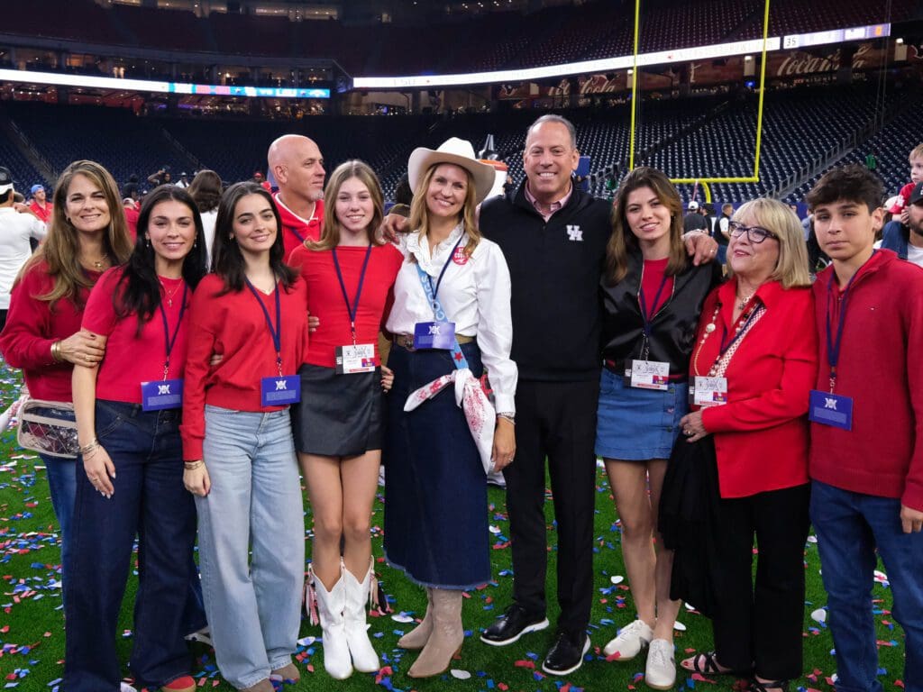 University of Houston athletic director Eddie Nunez and his family shared a Texas Bowl moment. (Photo by F. Carter Smith)