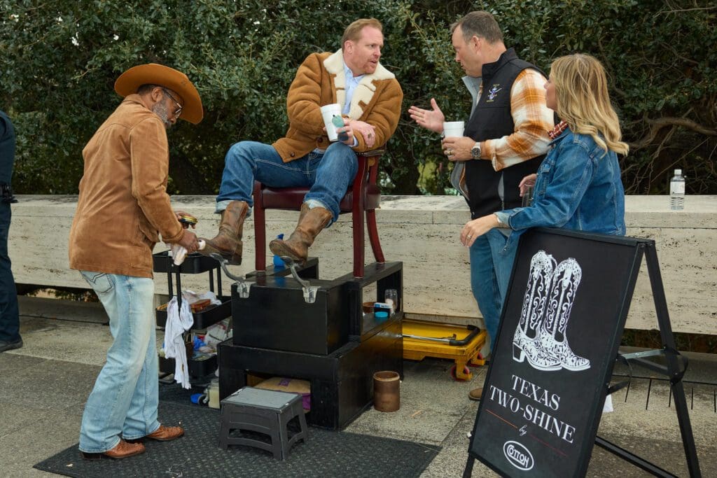 Marty Lancton at the Texas Two-Shine in the VIP Lone Star Lounge at the Cotton Tailgate (Photo Courtesy of Cotton Holdings) (Photo by Courtesy of Cotton Holdings)