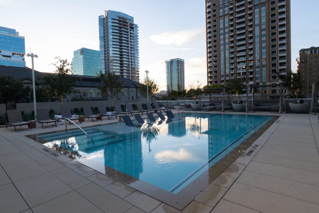 The view of Uptown Dallas from 2811 Maple. (Photo by George Fiala)