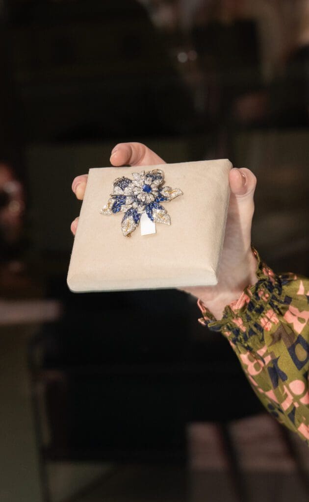 Schlumberger For Tiffany & Co.
Sapphire and Diamond Brooch, 'Fleur de Mer' (Photo by George Fiala)