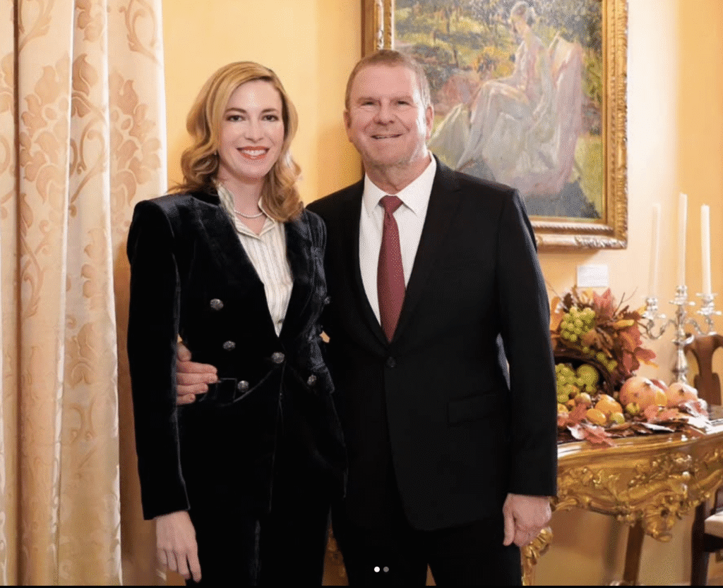 Lauren & Ambassador Tilman Fertitta celebrate Thanksgiving at the embassy in Rome. (Instagram photo)