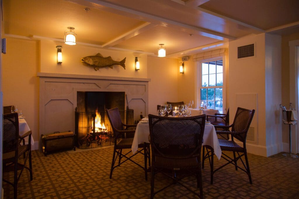 Elegant and cozy, The Restaurant serves breakfast, lunch, and dinner and acts as the central hub for guests. (Courtesy)
