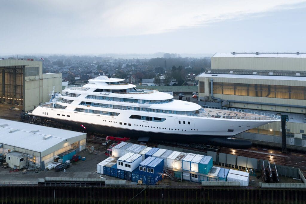 Billionaire Ambassador Tilman Fertitta’s New Superyacht Hits the Water — Your First Look at the Massive Gigayacht Boardwalk