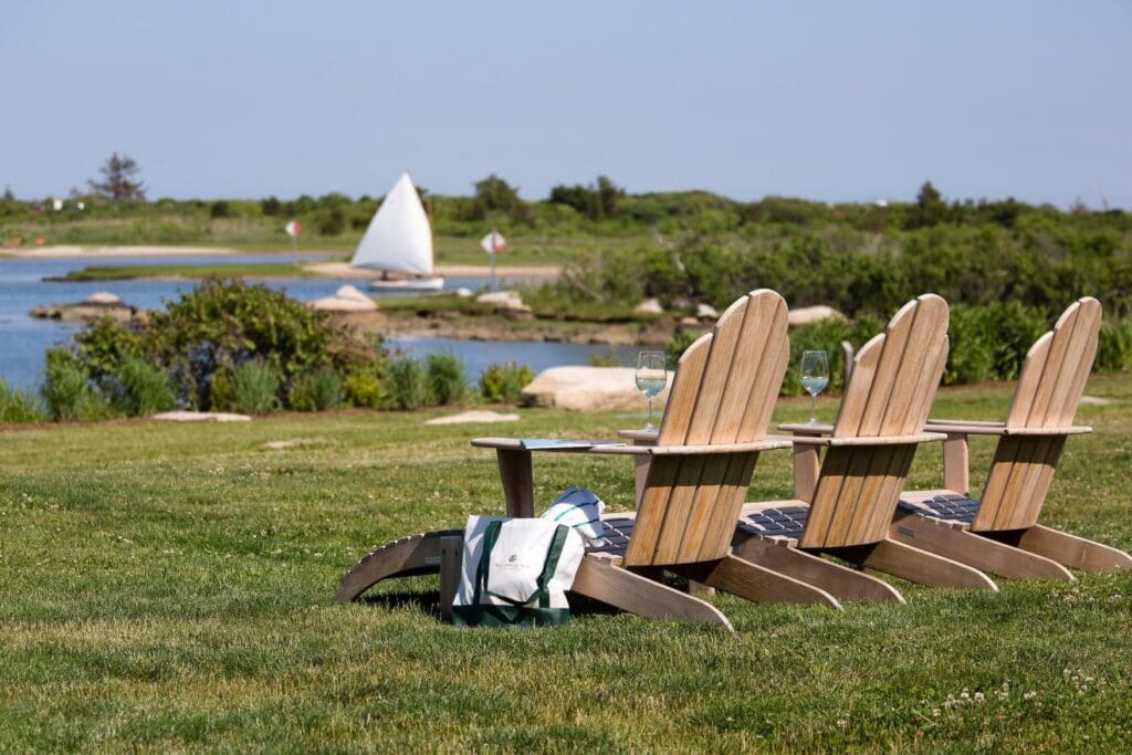 Located in Westerly, Rhode Island, Weekapaug Inn overlooks Quonochontaug Pond, with the Atlantic Ocean just beyond it. (Courtesy)
