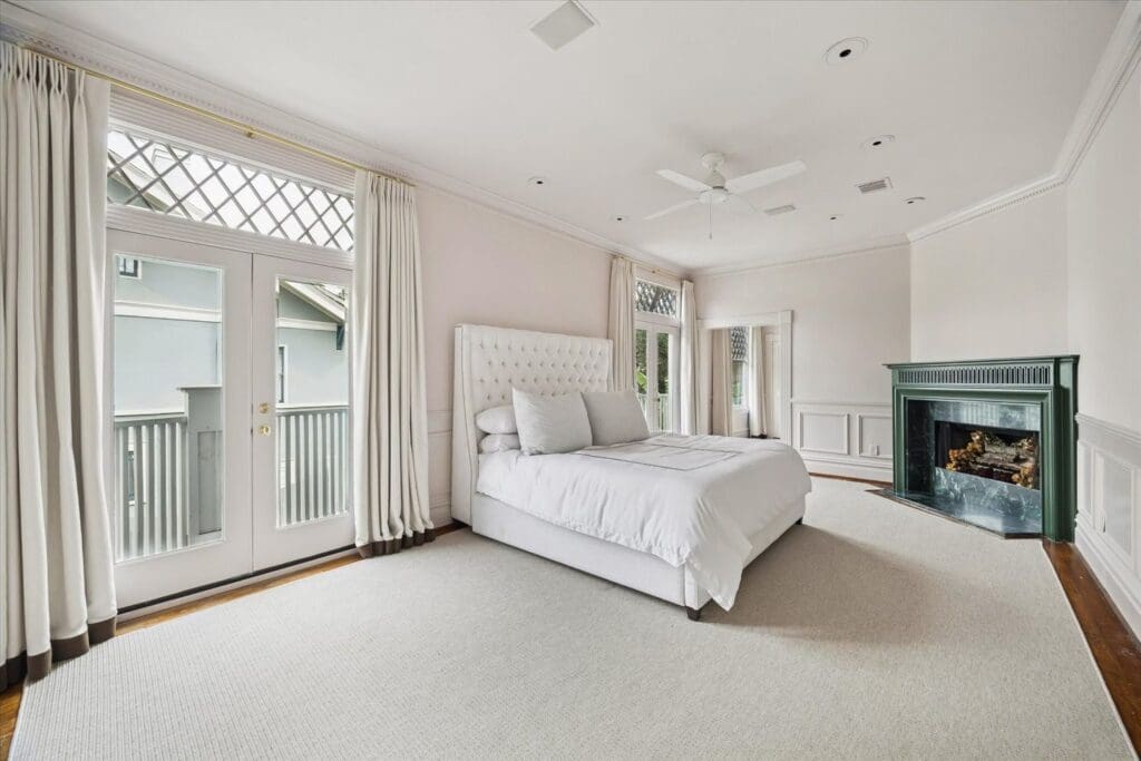 The primary suite at 200 Westmoreland boasts a fireplace, walk-in closet and ensuite bath. (Photo by TK Images)
