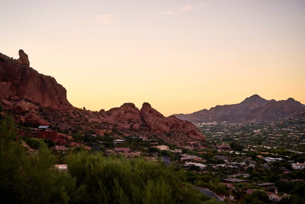 Sanctuary Camelback Mountain at sunset. (Photo by Sanctuary Camelback Mountain)