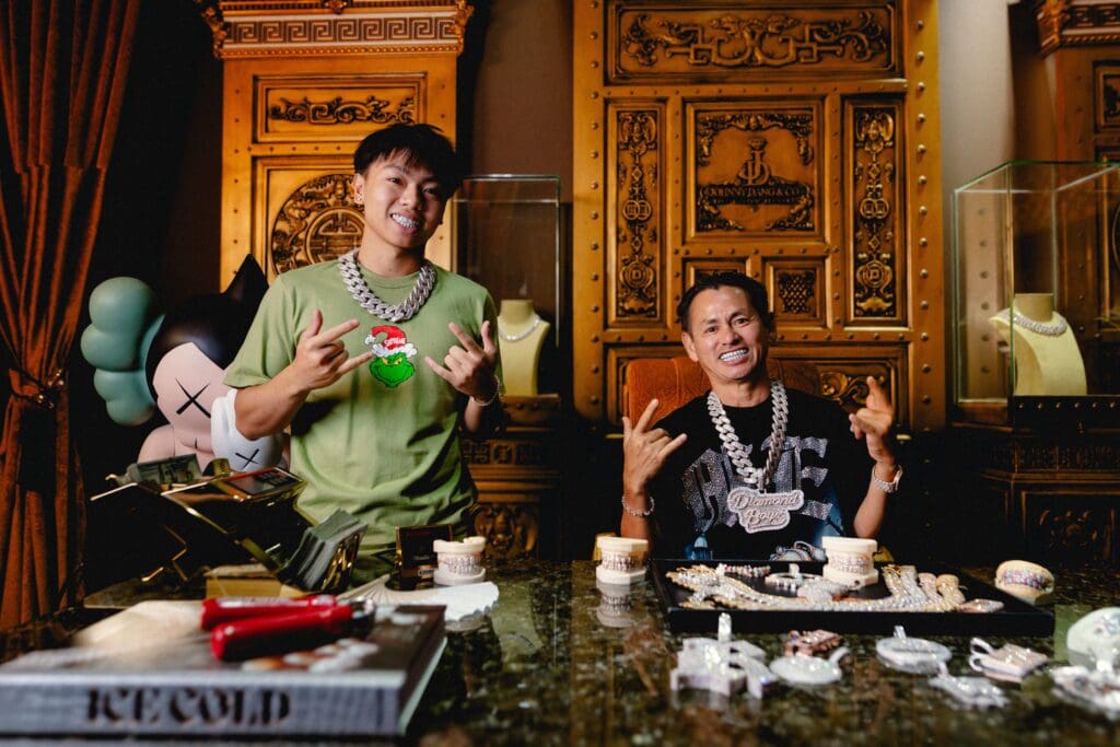 The jeweler and his son, Johnny Jr. (Photo by Antonio Chicaia)
