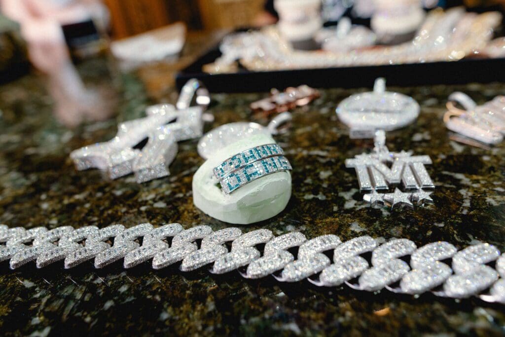 Chains, pendants, grillz, and more by Johnny Dang & Co (Photo by Antonio Chicaia)