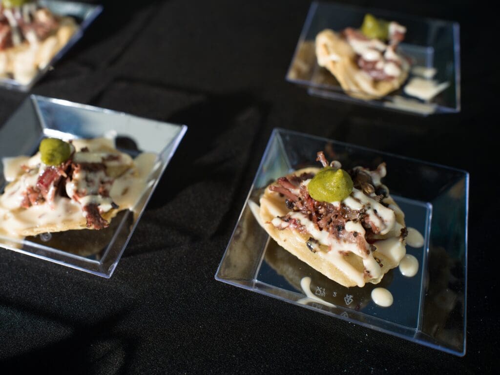 Michelin starred Corkscrew BBQ brought along brisket tostadas at last year's Decanted event. (Photo by Photos by Daniel Ortiz)