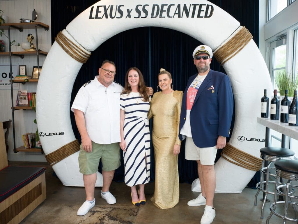 Southern Smoke Founders Chris Shepherd and Lindsey Brown made a mark at last year's Decanted event with chairs Vanessa and Chuck Ames. (Photo by Daniel Ortiz)