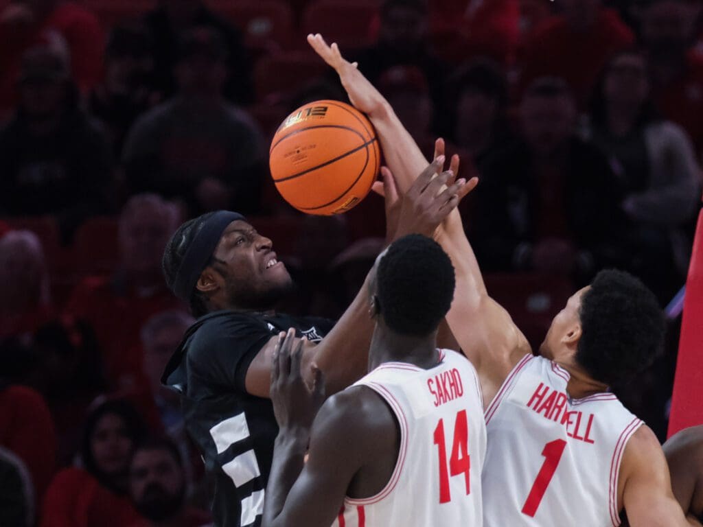 University of Houston players Kalifa Sakho and Isiah Harwell are two big keys to the team's bench production. (Photo by F. Carter Smith)