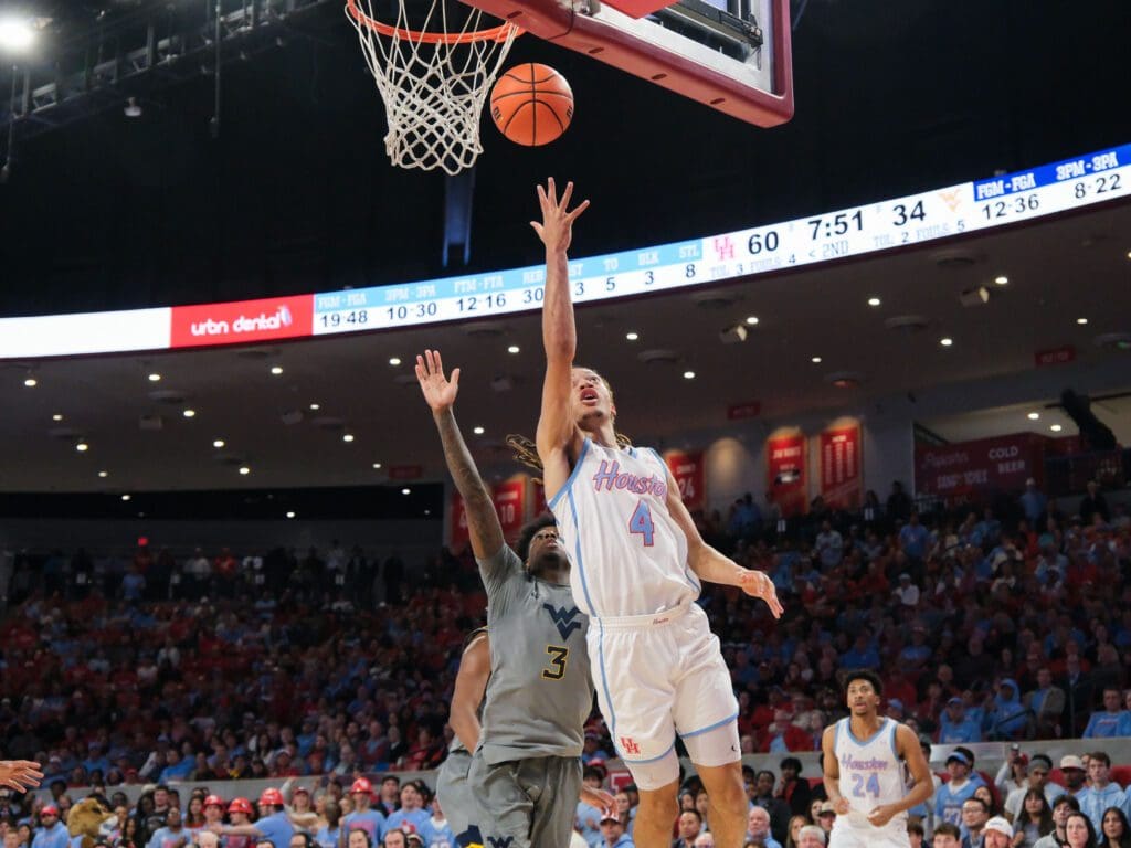 University of Houston point guard Kingston Flemings is hard to keep from the hoop. (Photo by F. Carter Smith)