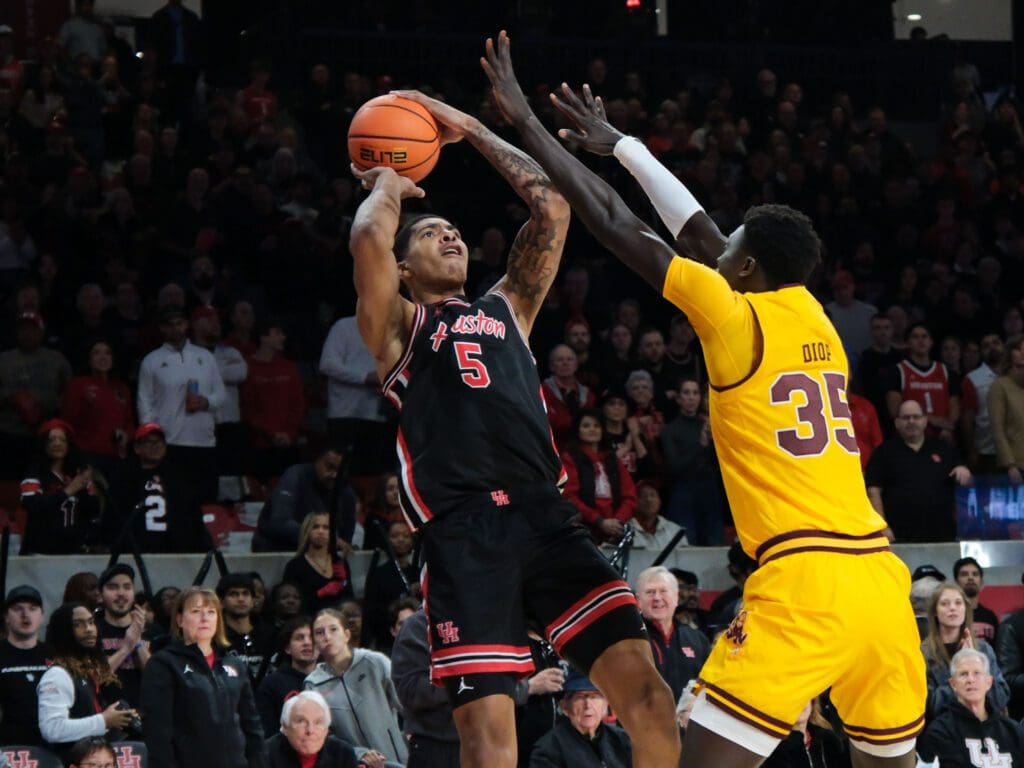 University of Houston freshman big man Chris Cenac Jr. makes ordinary centers nervous with his shooting. (Photo by F. Carter Smith)