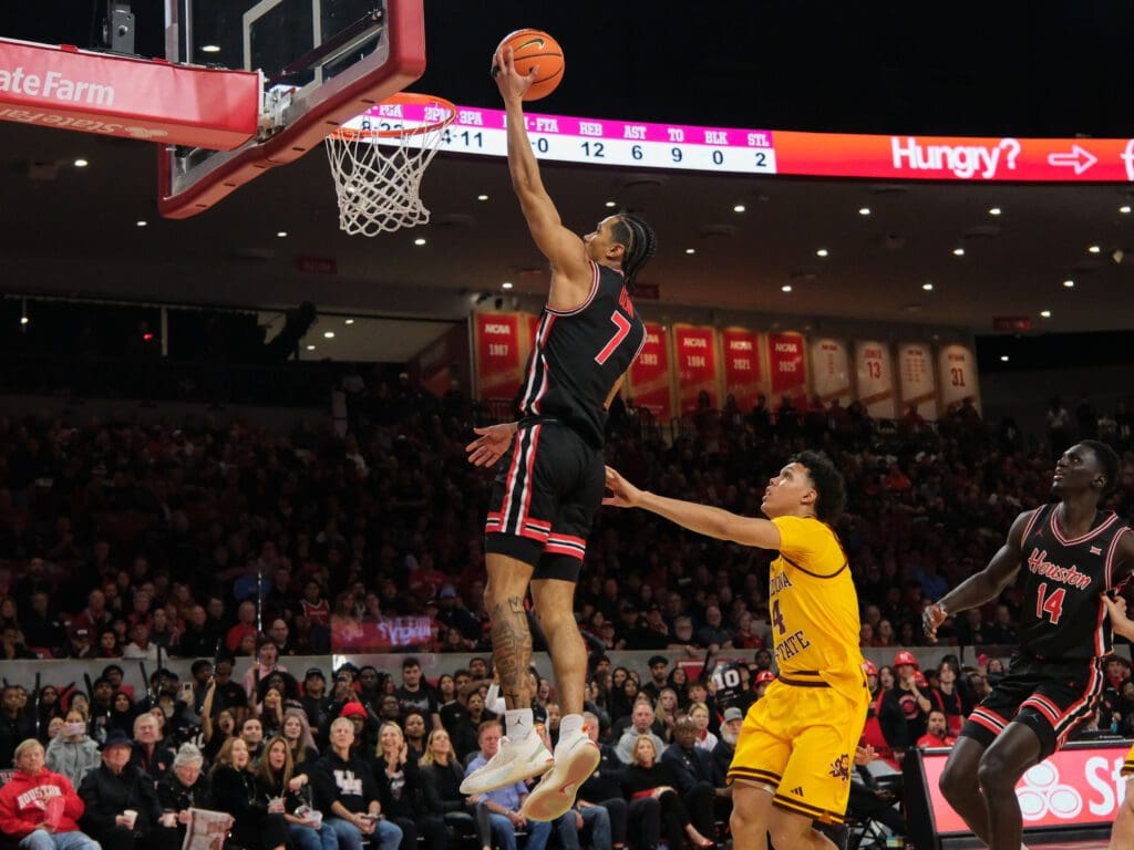 University of Houston guard Milos Uzan is a prime time player. (Photo by F. Carter Smith)