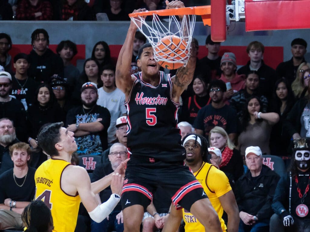 University of Houston freshman Chris Cenac Jr. is starting to rise above the crowd. (Photo by F. Carter Smith)