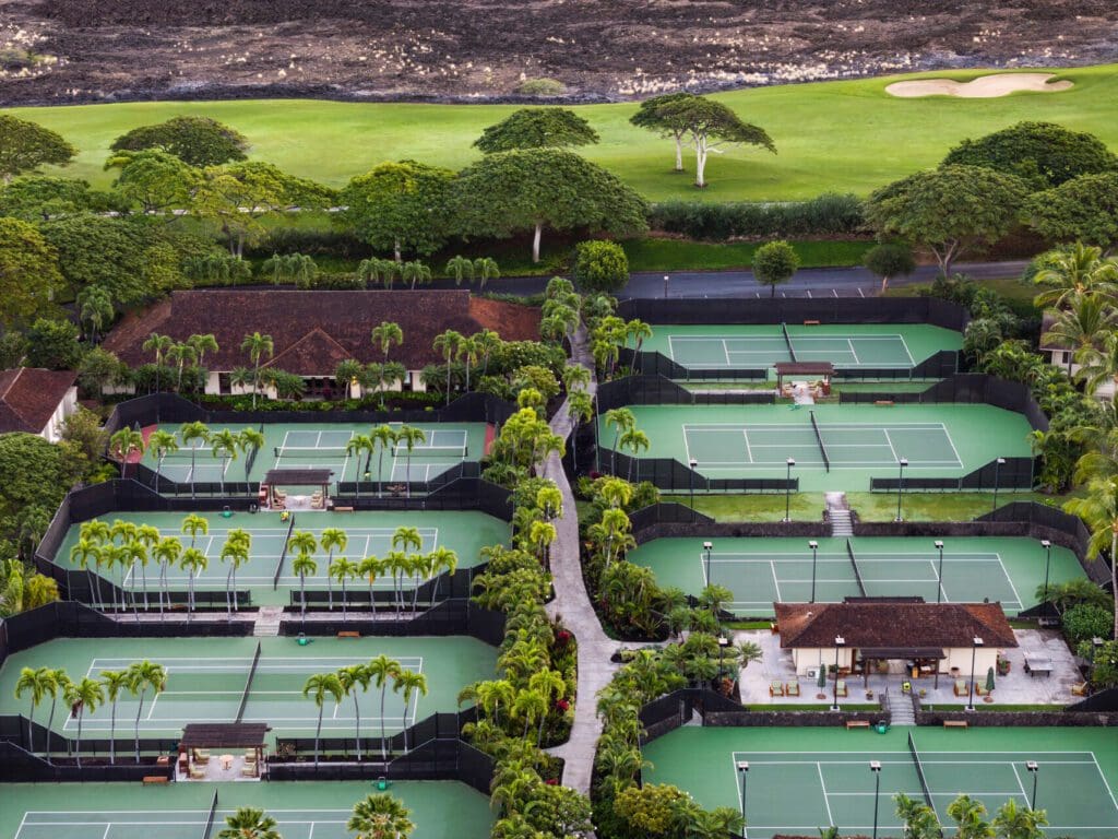 Hualalai features three pickleball courts and seven tennis courts. (Photo by Four Seasons Resort Hualalai)