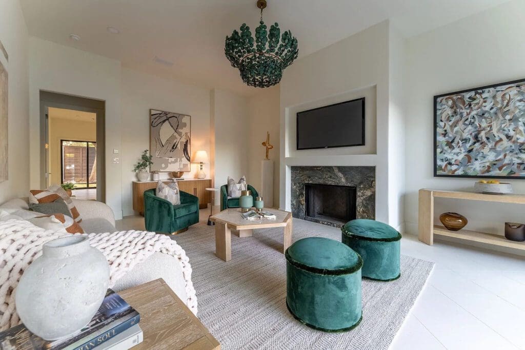 Need to sit a spell? Choose between two show-stopping living areas. (Photo by Compass RE Texas, LLC)